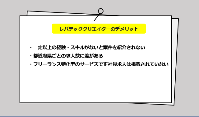 レバテッククリエイターの口コミ・サービスからわかる3つのデメリット