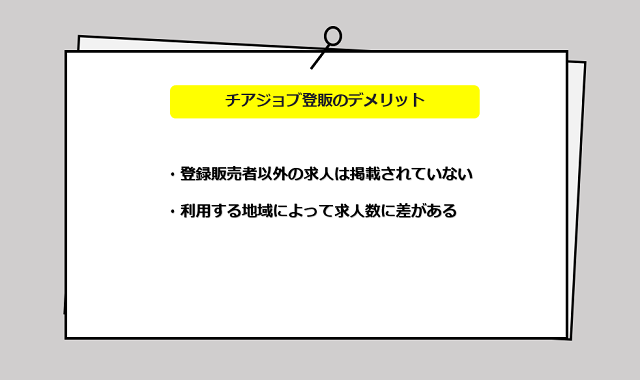 チアジョブ登販の口コミ・サービスからわかる2つのデメリット