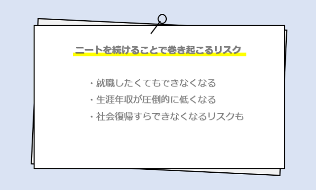 ニートを続けることで巻き起こるリスク