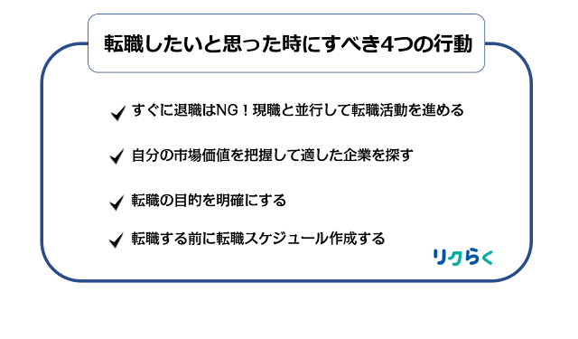 転職したいと思った時にすべき4つの行動