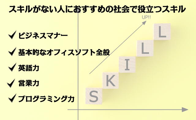 スキルがない人におすすめの社会で役立つスキル一覧