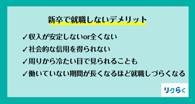 新卒で就職しないデメリット