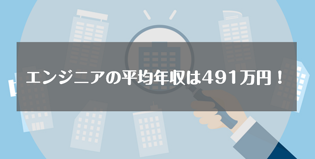 エンジニアの平均年収は491万円！