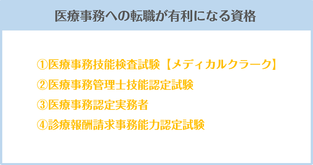 医療事務への転職が有利になる資格