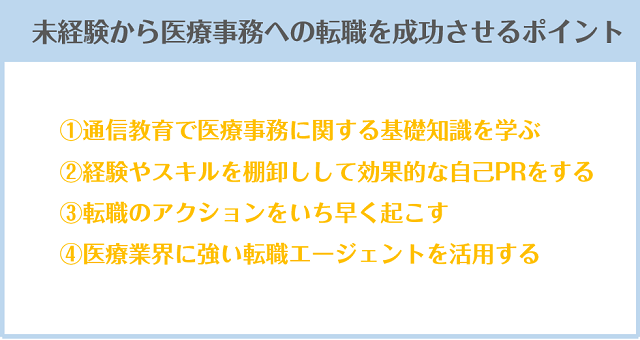 未経験から医療事務への転職を成功させるポイント