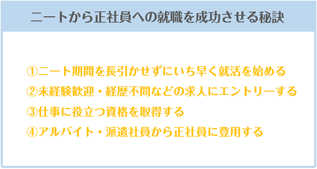 ニートから正社員への就職を成功させる秘訣