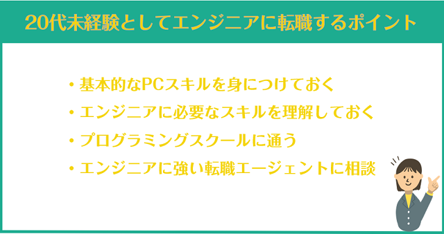 20代未経験としてエンジニアに転職するポイント