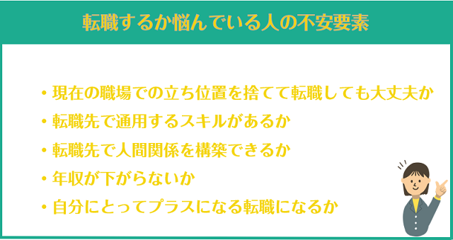 転職するか悩んでいる人の不安要素