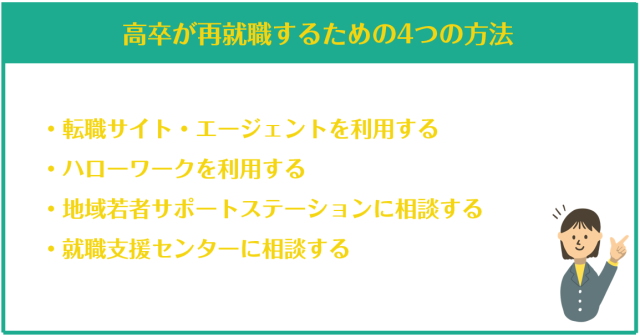 高卒が再就職するための4つの方法