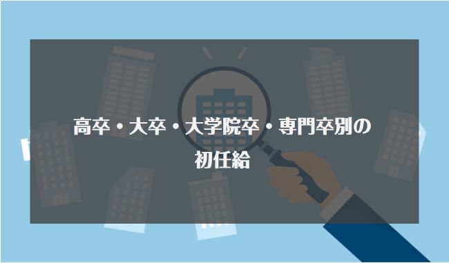 高卒・大卒・大学院卒・専門卒別の初任給