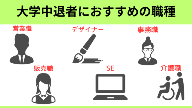 大学中退者でも正社員就職できるおすすめの職種6選